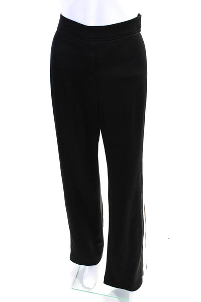 Dolce & Gabbana Womens Mid Rise Side Stripe Crepe Pants Black White Size IT 38