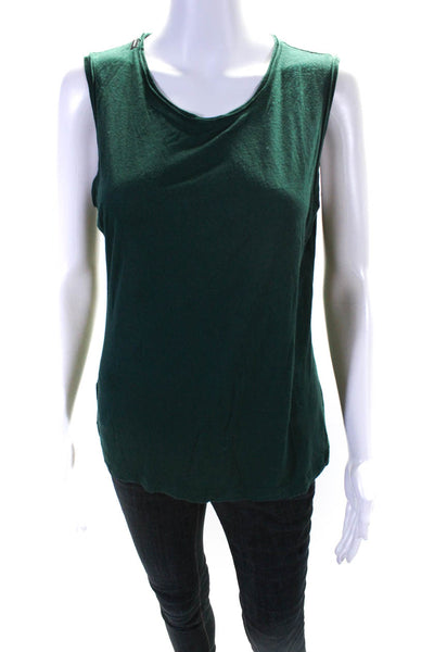 Dolce & Gabbana Womens Round Neck Sleeveless Pullover Blouse Top Green Size 44 M