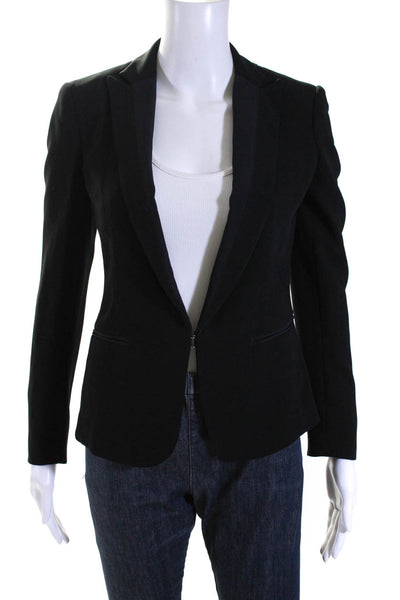 Rag & Bone Womens Hook Front Pointed Lapel Blazer Jacket Black Size Extra Small