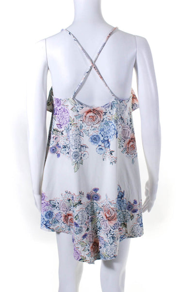 Shoshanna Swimwear Women's Floral Sleeveless Tankini Top Multicolor Size S