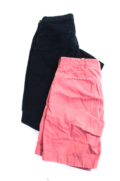 J Crew Zara Man Mens Flat Front Chino Shorts Pants Pink Navy Size 31 33 Lot 2
