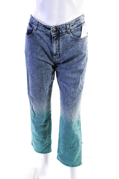 Stella McCartney Women's High Rise Straight Leg Ombre Jeans Blue Size 27