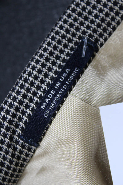 Hart Schaffner Marx Mens Wool Textured Long Sleeve Blazer White Black Size 46