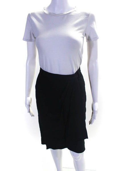 Moschino Women's Zip Closure Pockets A-Line Midi Skirt Black Size 8
