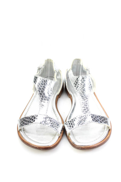Michael Pasinkoff Womens Metallic Open Toe Ankle Strap Sandals Silver Size 35 4