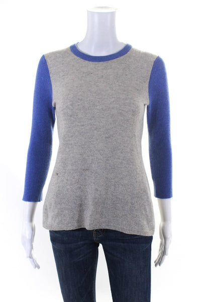 Autumn Cashmere Women's Crewneck Long Sleeves Pullover Sweater Gray Size S