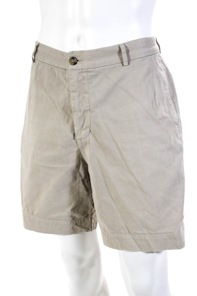 Tailorbyrd Men's Flat Front Casual Khaki Shorts Beige Size 34