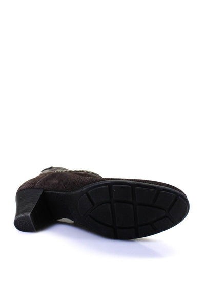 Mephisto Women's Block Heel Round Toe Zip Up Ankle Boots Gray Size 8.5
