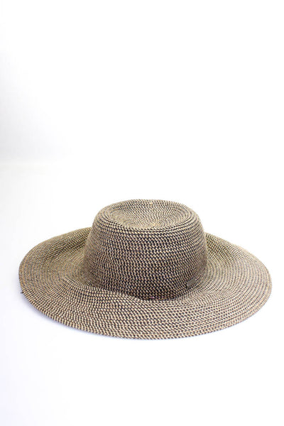 Ale Alessandra Betmar Womens Embellished Straw Sun Hat Tan Brown One Size Lot 2