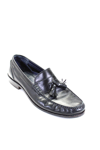 Cole Haan Mens Leather Tassel Slide On Dress Loafers Black Size 11 Medium