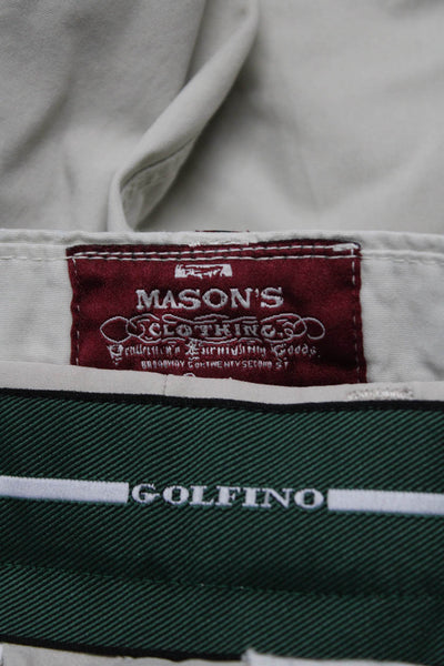 Golfino Mason's Mens Solid Print Khakis Chinos Shorts Beige Size 34 52 Lot 2
