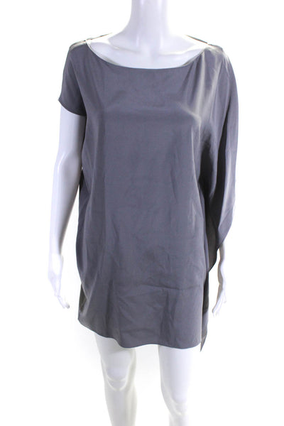 Ramy Brook Women's Silk One Shoulder Mini Dress Gray Size XS
