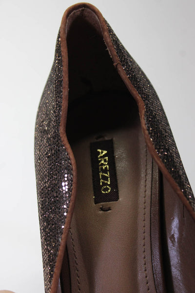 Arezzo Womens Slide On Pointed Toe Pumps Bronze Size 41 11