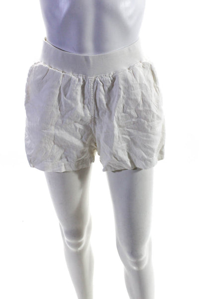 Faherty Womens Texture Elastic Waist Slip-On Casual Shorts White Size S