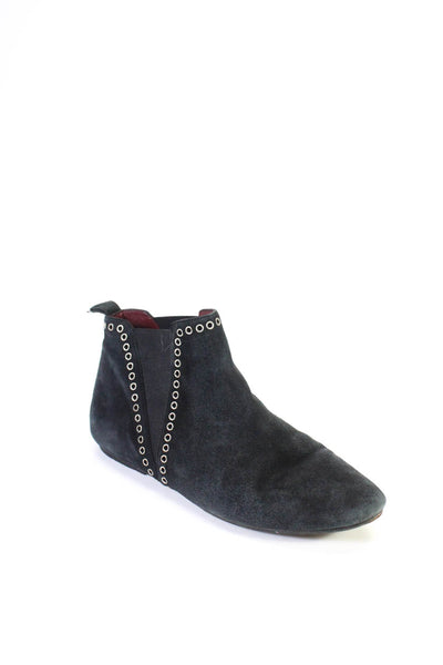 Isabel Marant Womens Suede Grommet Embellished Bootie Boots Black Size 9US 39EU