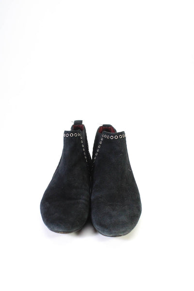 Isabel Marant Womens Suede Grommet Embellished Bootie Boots Black Size 9US 39EU