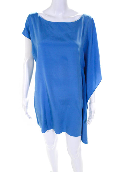 Ramy Brook Women's Silk One Shoulder Mini Dress Blue Size XS