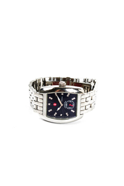 Michele Womens Urban Stainless Steel Diamond Detail Square Wristwatch Silver Siz