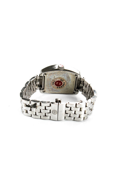 Michele Womens Urban Stainless Steel Diamond Detail Square Wristwatch Silver Siz
