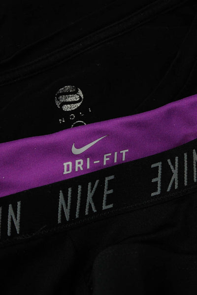 Nike Womens Athletic Short Sleeved T Shirts Sports Bra Purple Black Size M  Lot 3