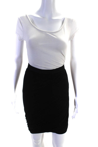 T Alexander Wang Women's Elasticated Bubble Pencil Skirt Black Size L