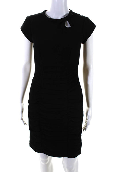 Nanette Lepore Women's Short Sleeve Gathered Bodycon Dress Black Size 0