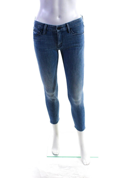 Mother Womens Cotton Buttoned 5-Pocket Skinny Leg Jeans Blue Size EUR26