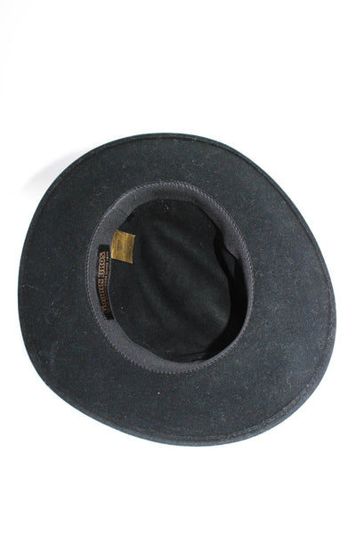 Goorin Brothers Mens Double Grosgrain Strap Wool Felt Fedora Hat Black Small