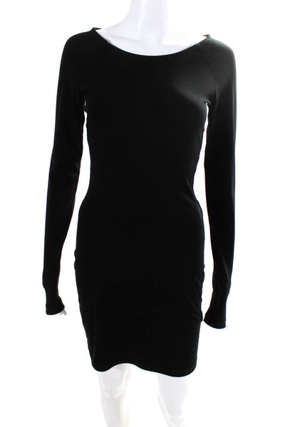 Elizabeth and James Women's Long Sleeves Mesh Bodycon Mini Dress Black Size XS