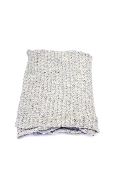 Portolano Womens Crochet Knit Cashmere Cowl Wrap Scarf Gray
