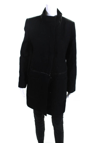 ZAC Zac Posen Womens Convertible Zip Fleece Peacoat Jacket Black Size 8