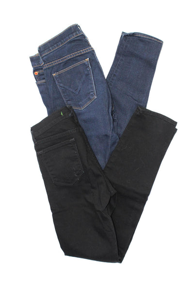 J Brand  Hudson Womens Cotton Zip Fly Mid-Rise Skinny Jeans Black Size 26 Lot 2