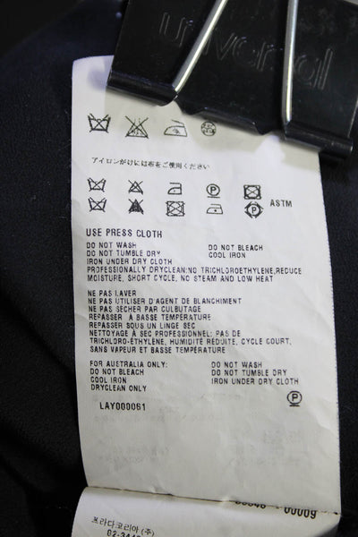 Miu Miu Womens 3/4 Sleeve Scoop Neck Silk Shirt Blouse Black Size IT 44