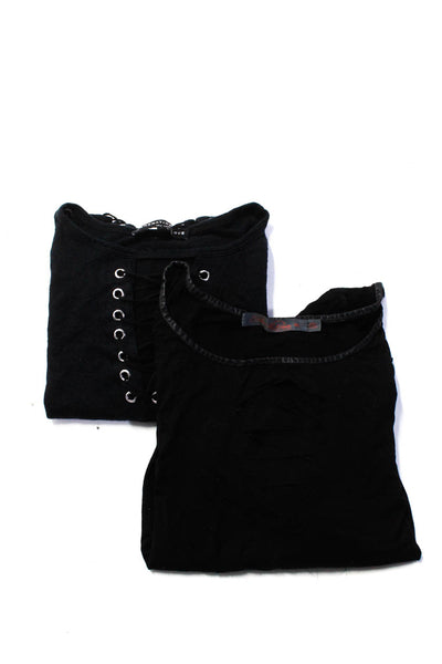 Generation Love Feel The Piece Womens Grommet Cut- Out Tops Black Size M Lot 2