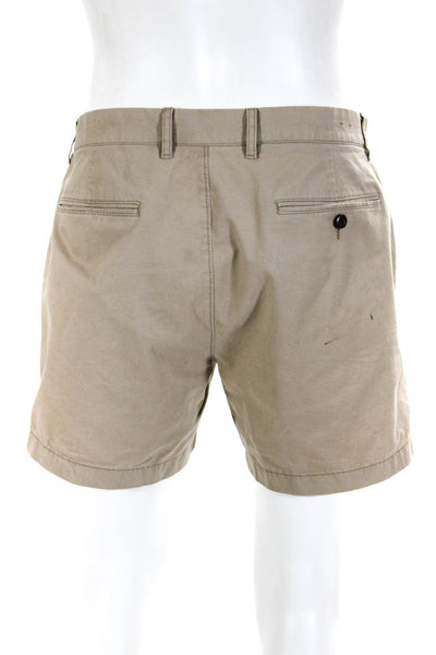 J Crew Men's Cotton Flat Front Casual Khaki Shorts Beige Size 32