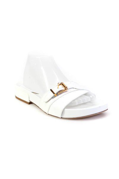 Gabriela Hearst Womens Platform Single Strap Slide Sandals White Leather Size 41