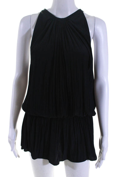 Ramy Brook Women's Sleeveless Crewneck Blouson Mini Dress Black Size L