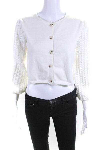 Muche Et Muchette Womeno's  Long Sleeves Button Up Cardigan White One Size