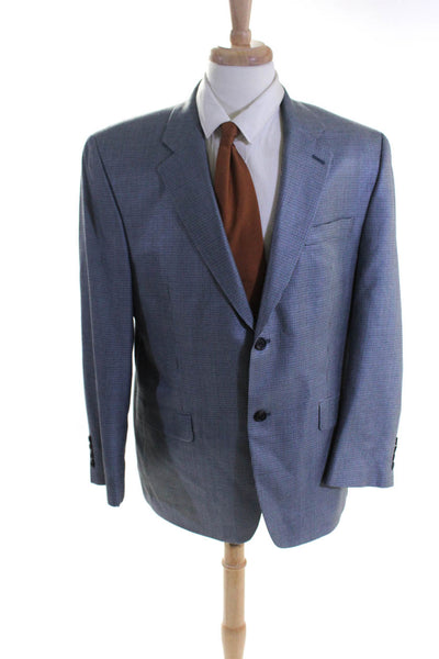 Ralph Ralph Lauren Mens Silk Two Button Blazer Jacket Blue Size 42 Regular