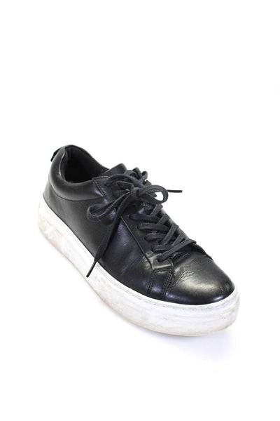 Vagabond Womens Leather Lace Up Low Top Platform Sneakers Black White Size 7