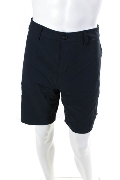 American Giant Mens Zipper Fly Casual Shorts Navy Blue Size 38