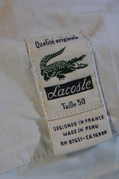 Lacoste Mens Zipper Fly Chino Casual Shorts Gray Cotton Size FR 50