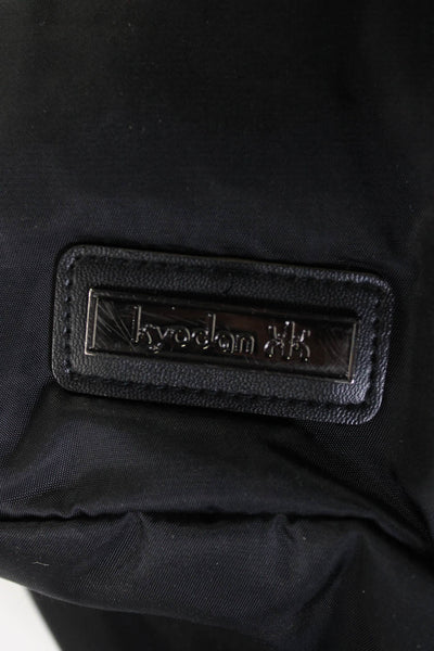 Kyodan Mens Zipper Closure Duffle Shoulder Handbag Black