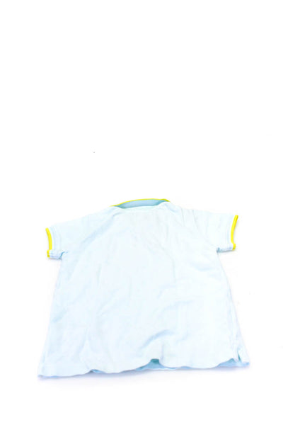 Bonpoint Childrens Boys Short Sleeves Polo Shirt Blue Yellow Cotton Size 8