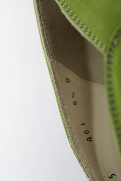 Salvatore Ferragamo Women's Suede Wedge Heel Pumps Green Size 8.5