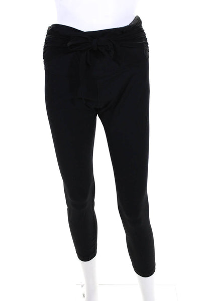 Lululemon Womens Tied High Waisted Ruched Athletic Leggings Black