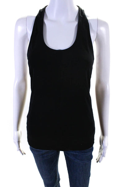 Tamara Mellon Womens Cut Out Strappy Sides Scoop Neck Racerback Tank Top Black S