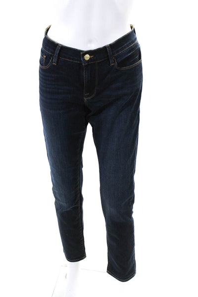 Frame Women's Le Garcon Slim Fit Jeans Dark Blue Size 27