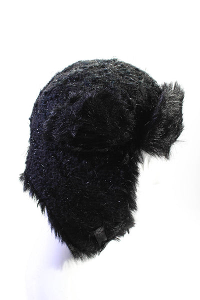 Badgley Mischka Womens Tweed Aviator Hat Black