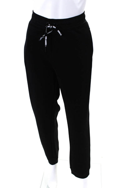 Karl Lagerfeld Women's Drawstring Waist Tapered Leg Jogger Pant Black Size L